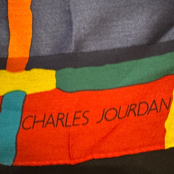 Charles Jourdan Multicolor Geometric Silk Scarf - Picture 2 of 9